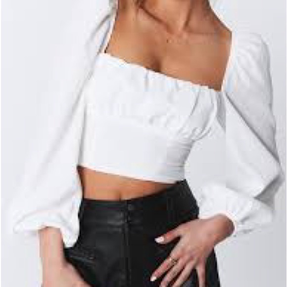 Princess Polly Tops - 500. Princess Polly Ariah Long Sleeve Top white size 0